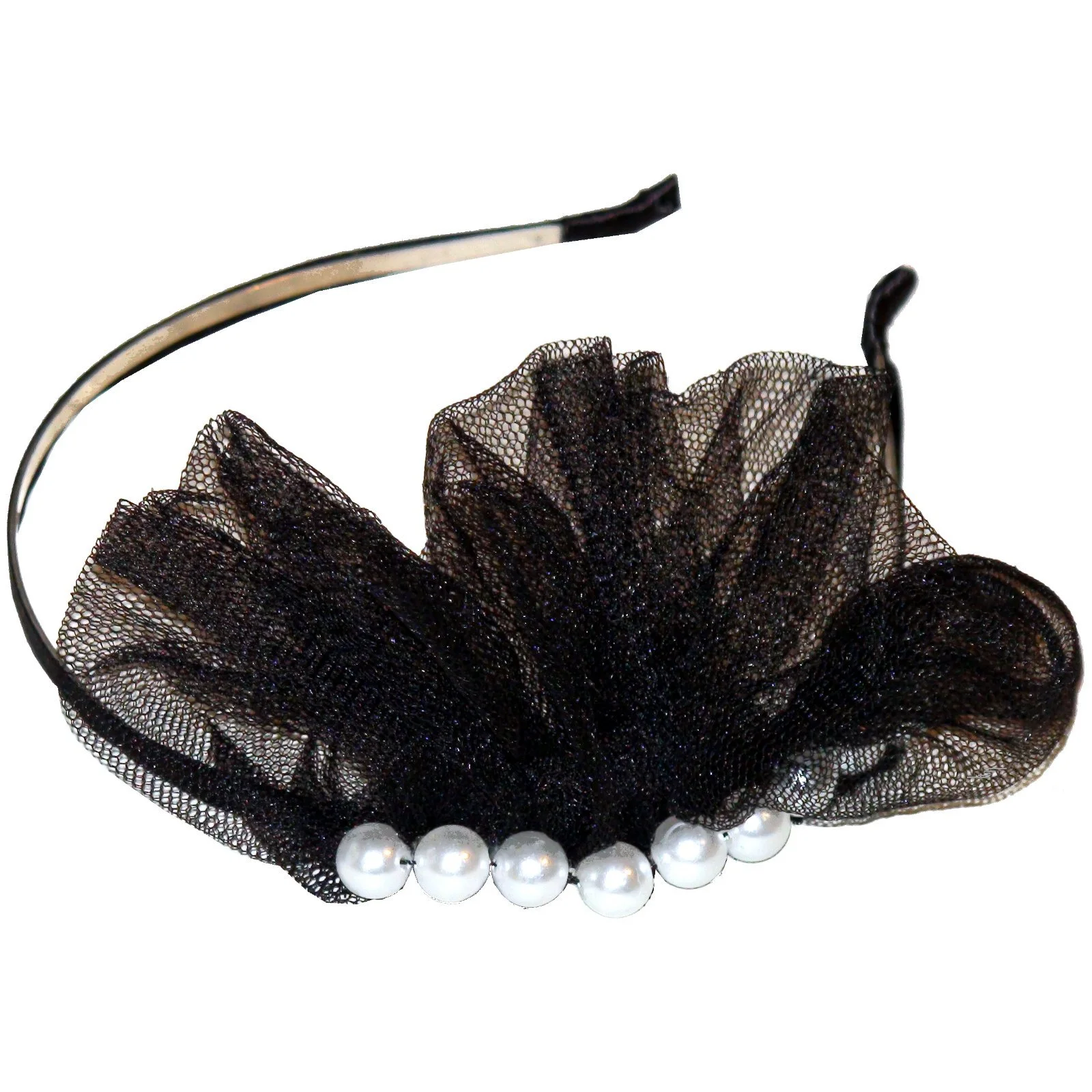 Обруч с жемчугом и кружевом, фото №1 Обруч с жемчугом и кружевом, фото №1