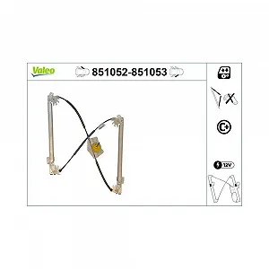 Склопідйомник VALEO 851052 для AUDI передній лівий - Фото 1