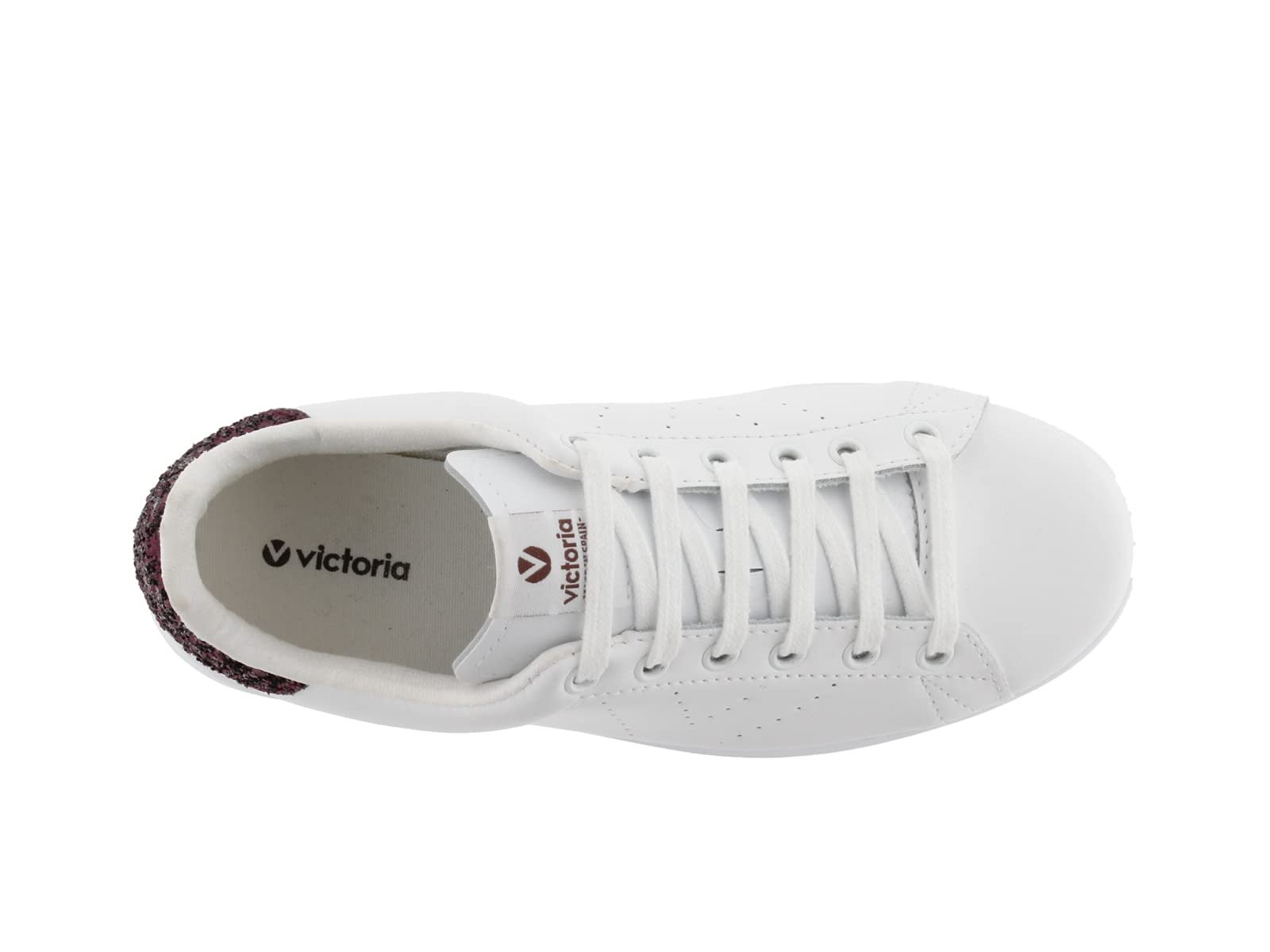 Кросівки Victoria 1125104-Women Low-Top Tenis Шкіра та Блискітки Каблук та Перфорований Логотип, фото №4