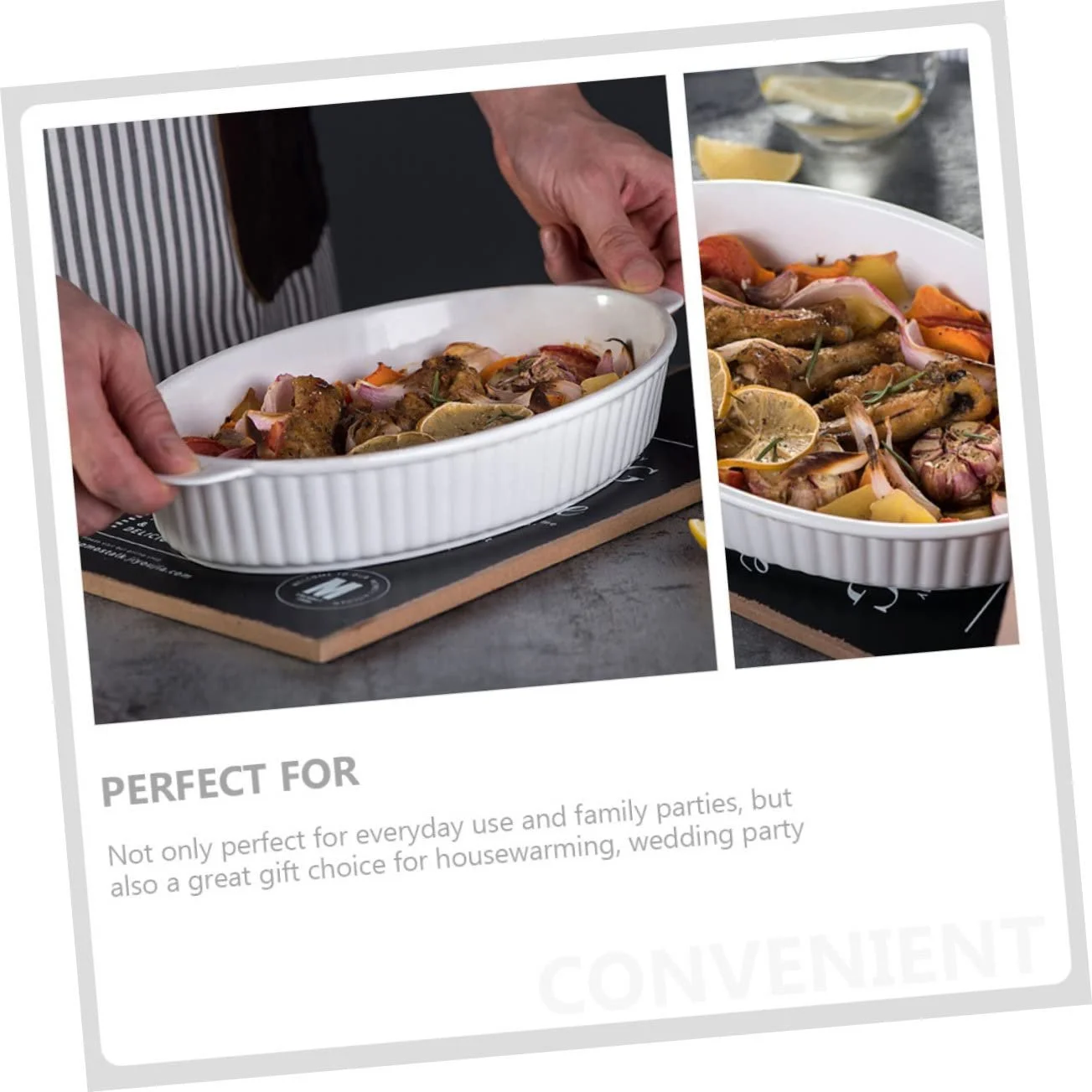 Форма для запікання SOLUSTRE Овальна з двома ручками Керамічна Антипригарна, фото №4