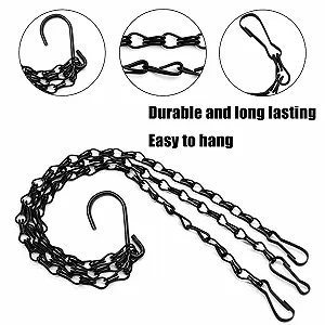 Ланцюги для підвісних кошиків YNR 4 шт. Металеві з S-подібними гачками Чорні synthetic.ua - Фото 1