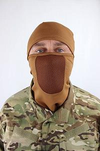 Балаклава тактическая с сеткой двунитка вискозная ВСУ ЗСУ 20221924 8078 койот - Фото 1
