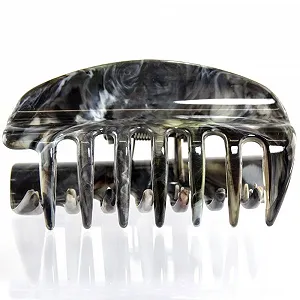 Заколка для волосся большая WeLoveBeads 10 см, закрытые бока, серый милитари - Фото 1