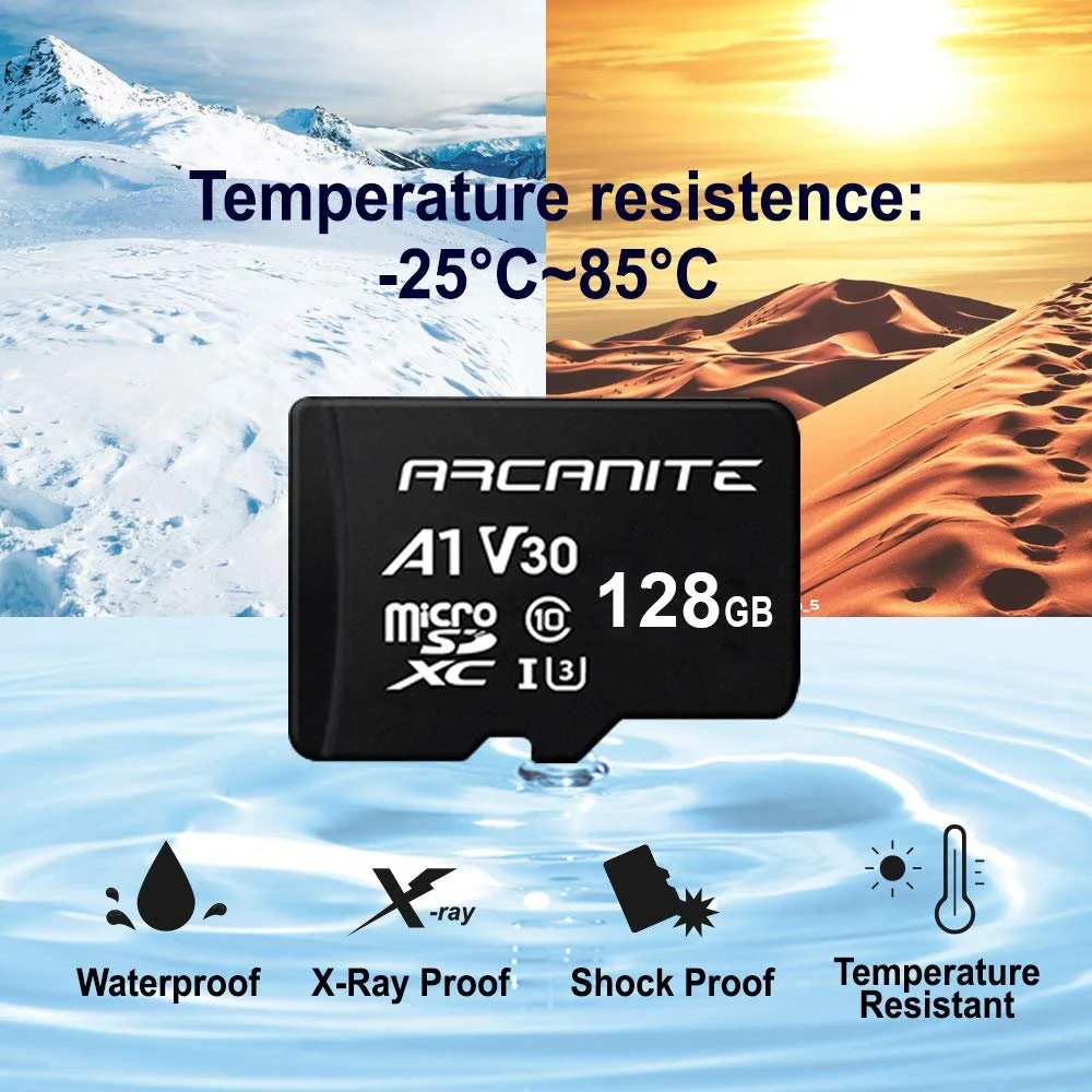 Карта пам'яті ARCANITE microSDXC UHS-1 U3 A1 V30 4K Ultra HD Class 10 з адаптером, фото №3 Карта пам'яті ARCANITE microSDXC UHS-1 U3 A1 V30 4K Ultra HD Class 10 з адаптером, фото №3