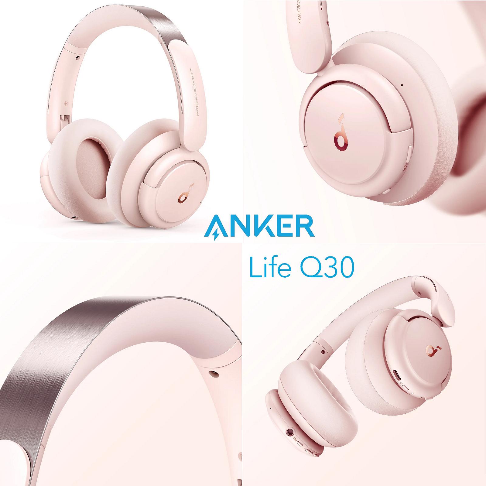 Наушники Anker Soundcore Life Q30 Pink Hi-Res Audio ANC BT5 40H NFC, фото №3