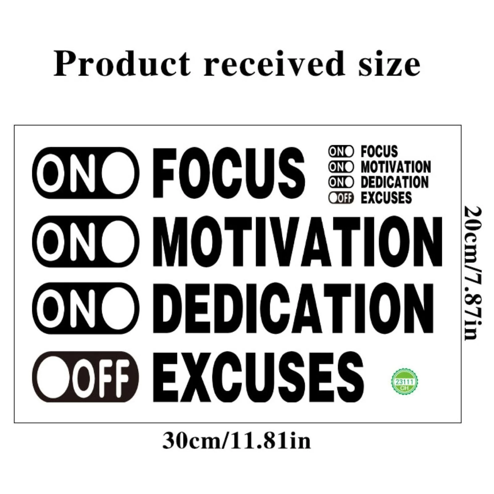 Наклейка на стіну Inspirational Focus Мотиваційні цитати Вінілова Знімна Чорна, фото №5