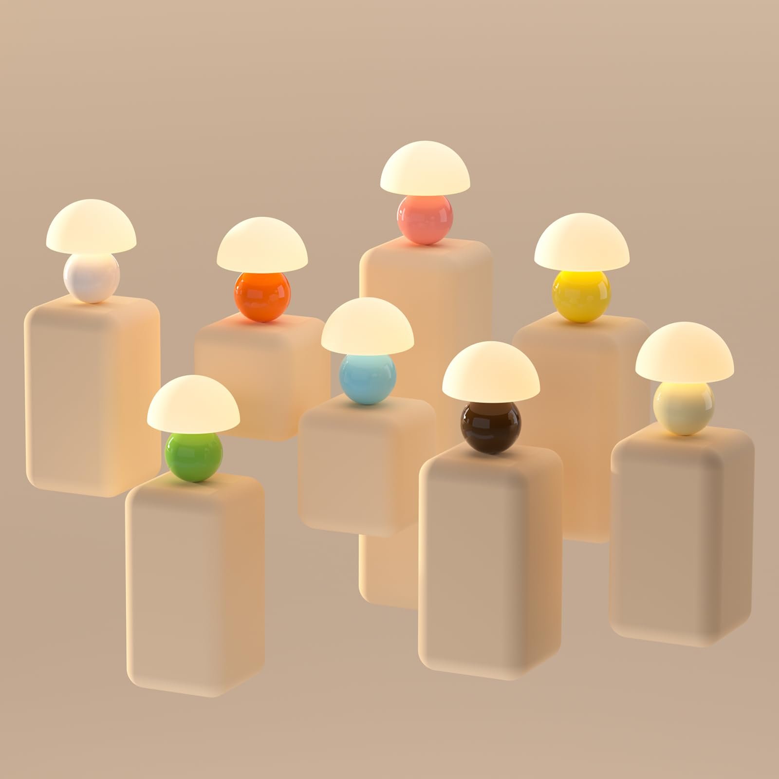 Настольная лампа Mushroom Lamp Dimmable LED Ceramic Base White, фото №5