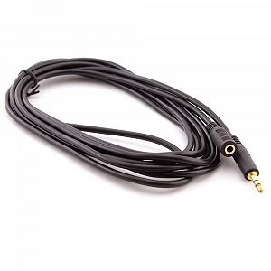 Удовжувач Audio DC3.5 папа-мама 1.5м, GOLD Stereo Jack круглий чорний кабель Пакет Q500 - Фото 1