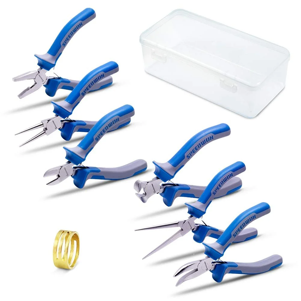 Мини плоскогубцы SPEEDWOX Набор плоскогубцев для ювелирных изделий 6 штук Маленький набор плоскогубцев для изготовления ювелирных изделий с кольцом для открывания Микро прецизионные ручные инструменты для рукоделия Хром-ванадиевая сталь промышленного класса, фото №1 Мини плоскогубцы SPEEDWOX Набор плоскогубцев для ювелирных изделий 6 штук Маленький набор плоскогубцев для изготовления ювелирных изделий с кольцом для открывания Микро прецизионные ручные инструменты для рукоделия Хром-ванадиевая сталь промышленного класса, фото №1