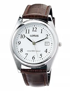 Мужские часы Lorus Classic RS965BX9, покрытие палладием, кожаный ремешок - Фото 1