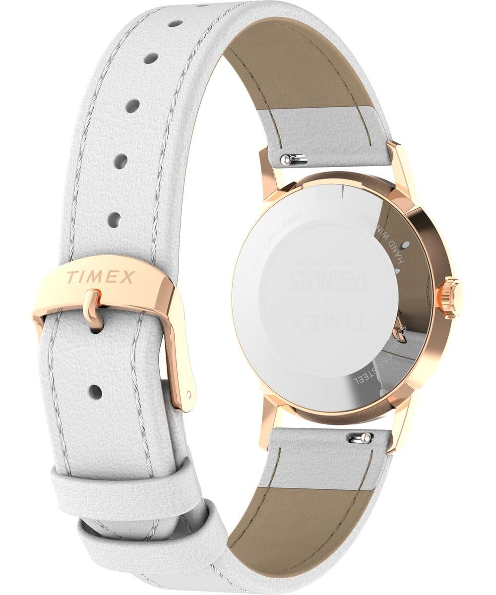 Женские аналоговые часы с ручным заводом Timex Peanuts Marlin, белые, браслет, фото №3