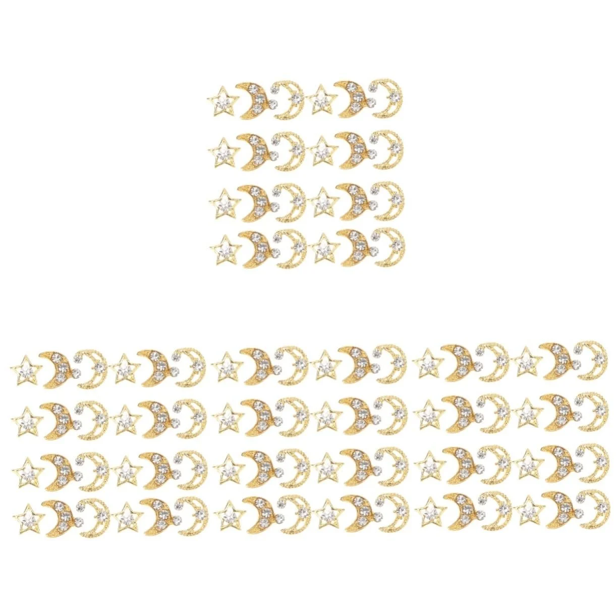 Аксессуары для ногтей FRCOLOR 120 шт. Металлические украшения для маникюра Чаша для мономера Звезда Знак для ногтей Подвеска для нейл-арта Медная пластина Декор Стразы, фото №1