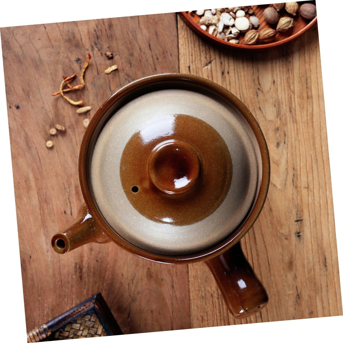 Ківш керамічний Малий з носиком та теплоізолюючою ручкою, Термостійкий, фото №7