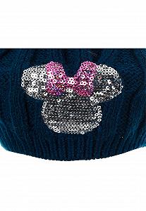 Детская шапка Берет Minnie Mouse с помпоном Зимняя Вязаная synthetic.ua - Фото 1