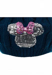 Детская шапка Берет Minnie Mouse с помпоном Зимняя Вязаная synthetic.ua - Фото 1