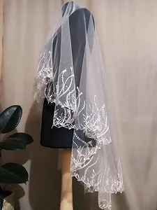 SOFIA Свадебная фата компьютерная вышивка, кружево synthetic.ua - Фото 1
