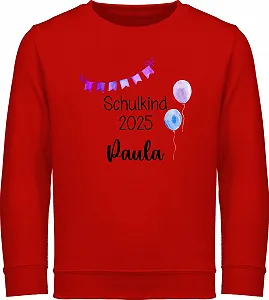 Світшот Shirtracer Дитячий світшот та дівчаток Шкільний 2025 з іменем - Фото 1