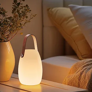 Настільна лампа вулична Набір 2 шт. LED Бездротова 8 кольорів Димування Дистанційне керування IP44 Акумулятор 8-10 год Trumpet Leather Carry synthetic.ua - Фото 1