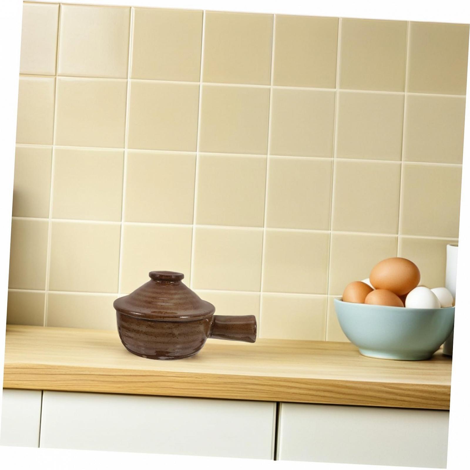 Набір керамічних горщиків Gatuida 2 шт для мікрохвильової печі з кришкою жаростійкі теракотові, фото №7