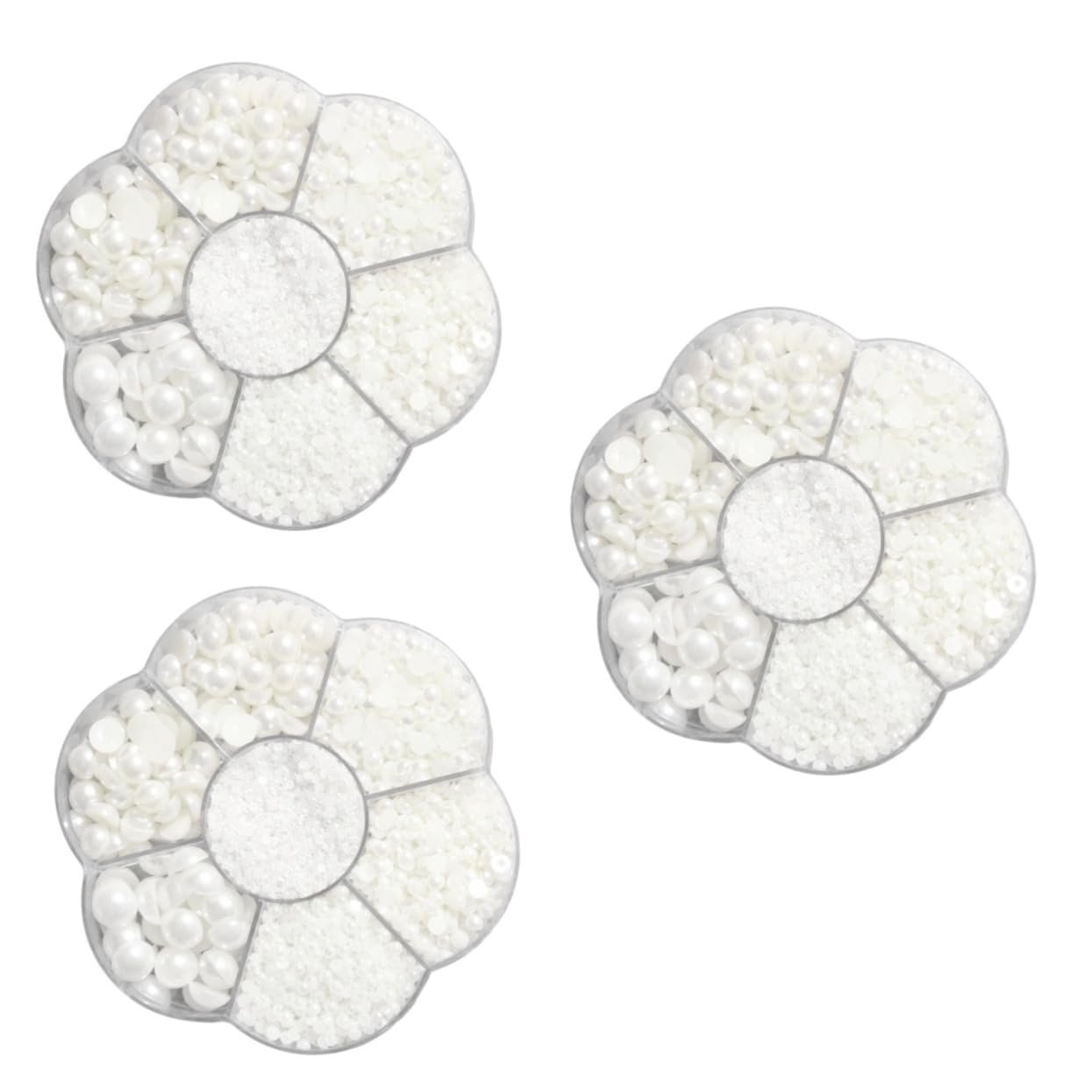 Напівкруглі намистини Lurrose 3 набори білі з плоскою основою, фото №1 Напівкруглі намистини Lurrose 3 набори білі з плоскою основою, фото №1