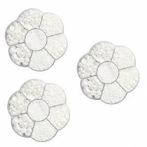 Напівкруглі намистини Lurrose 3 набори білі з плоскою основою - Фото 1