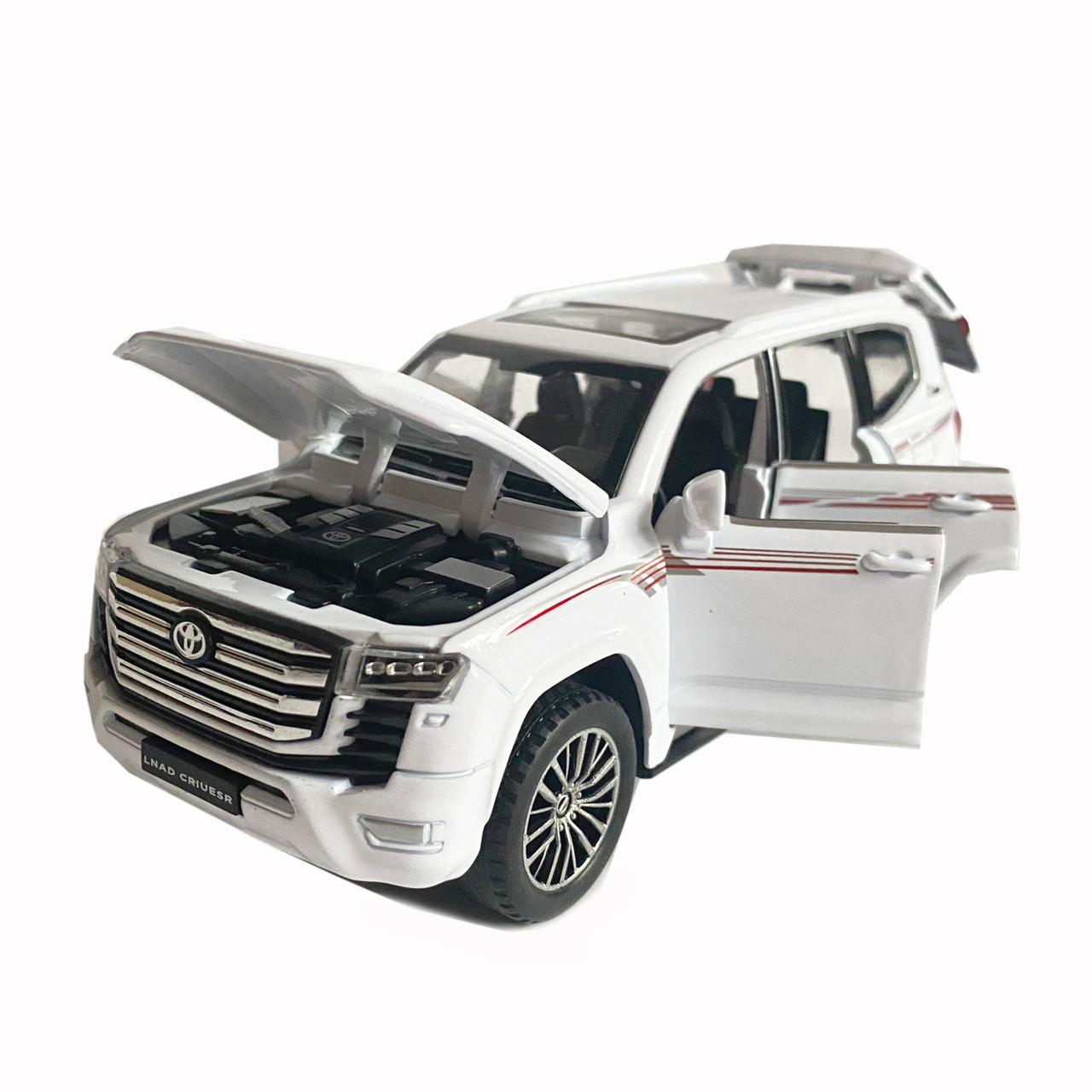 Игрушечная машинка металлическая Toyota Land Cruiser 300 тойота ленд крузер белый звук свет инерция откр, фото №5