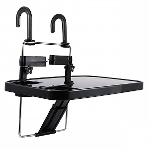 Столик для ноутбука автомобильный PLAFOPE складной с держателем для напитков регулируемый портативный многофункциональный складной столик на заднее сиденье как письменный обеденный столик в автомобиле черный - Фото 1