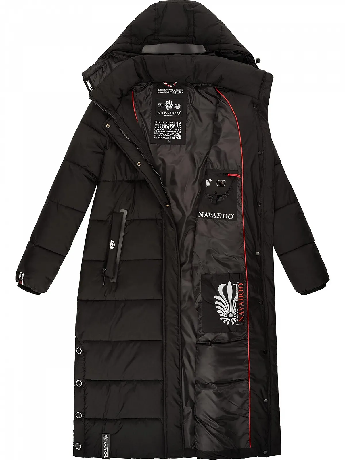 Пальто Navahoo Isalie Зимове Жіноче Тепле стьобане Довге зі знімним капюшоном, фото №4