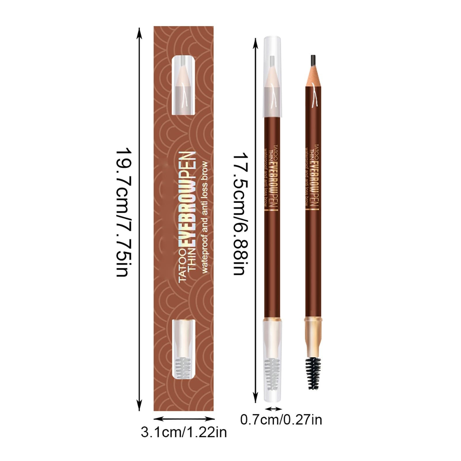 Олівець для брів Водостійкий Темно-русявий Тонкий Трикутний (B, Один розмір), фото №6