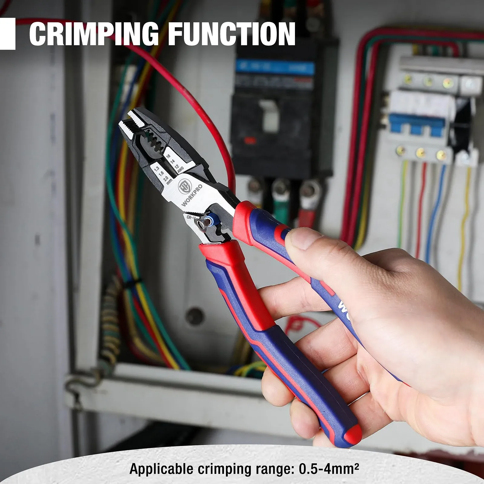 Комбіновані плоскогубці WORKPRO 200 мм Багатофункціональні комбіновані плоскогубці зі знімачем ізоляції / інструментом для обтиску дротів / кусачками для різання, зачистки та обтиску кабелю для майстерні, дому, фото №6 Комбіновані плоскогубці WORKPRO 200 мм Багатофункціональні комбіновані плоскогубці зі знімачем ізоляції / інструментом для обтиску дротів / кусачками для різання, зачистки та обтиску кабелю для майстерні, дому, фото №6