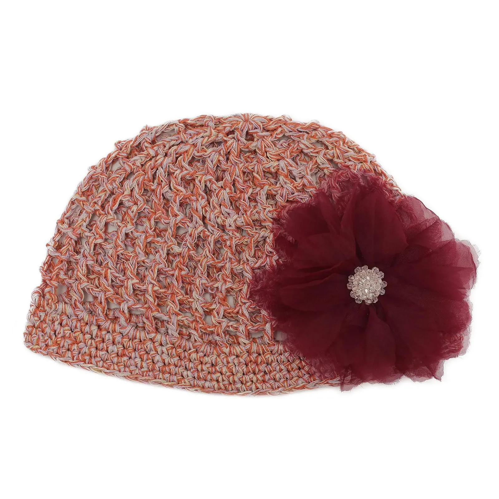 Женская шапка-бини ZLYC, ручной вязки, с цветочным декором, фото №4 Женская шапка-бини ZLYC, ручной вязки, с цветочным декором, фото №4