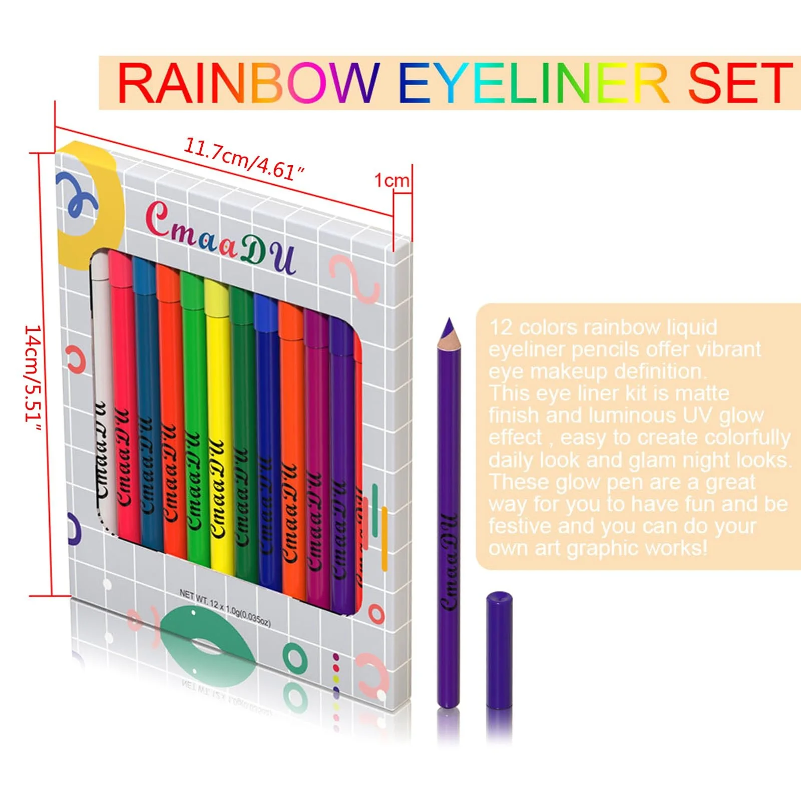 Рідка Підводка для очей, матова, стійка, водостійка, швидковисихаюча, кольорова, фото №3 Рідка Підводка для очей, матова, стійка, водостійка, швидковисихаюча, кольорова, фото №3