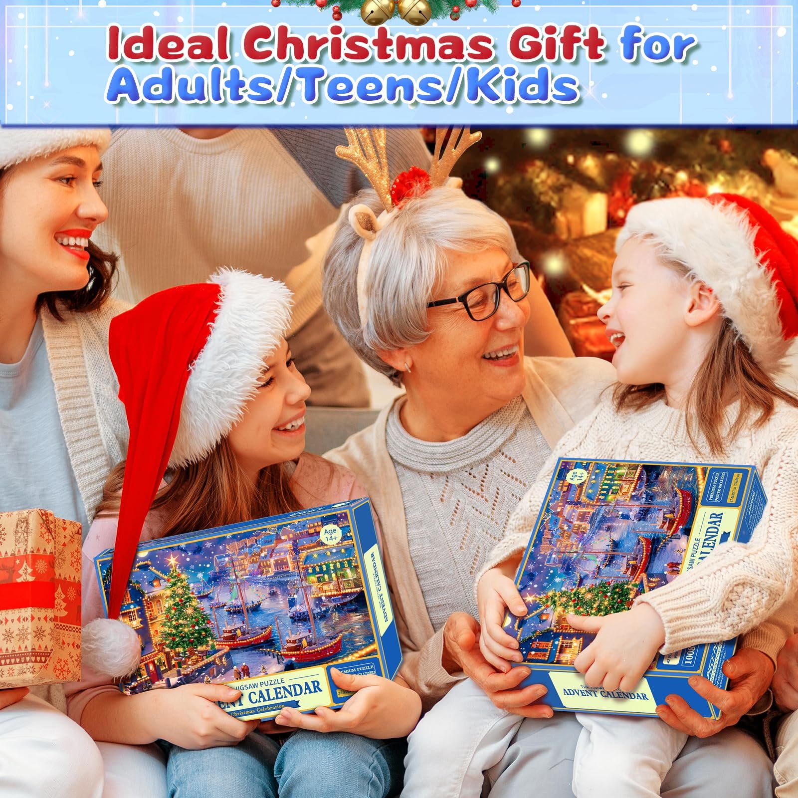 Пазл адвент-календарь Quanquer 2025 Christmas Harbor 1008 деталей 24 дня 70 x 50 cm, фото №7