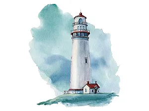 Наклейка на стіну GRAZDesign Lighthouse 34 x 30 см Blue/Red synthetic.ua - Фото 1