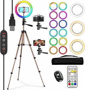 Купити Кільцева лампа зі штативом PEYOU 10" Black - Фото 1 Кільцева лампа зі штативом PEYOU 10" Black - Фото 1