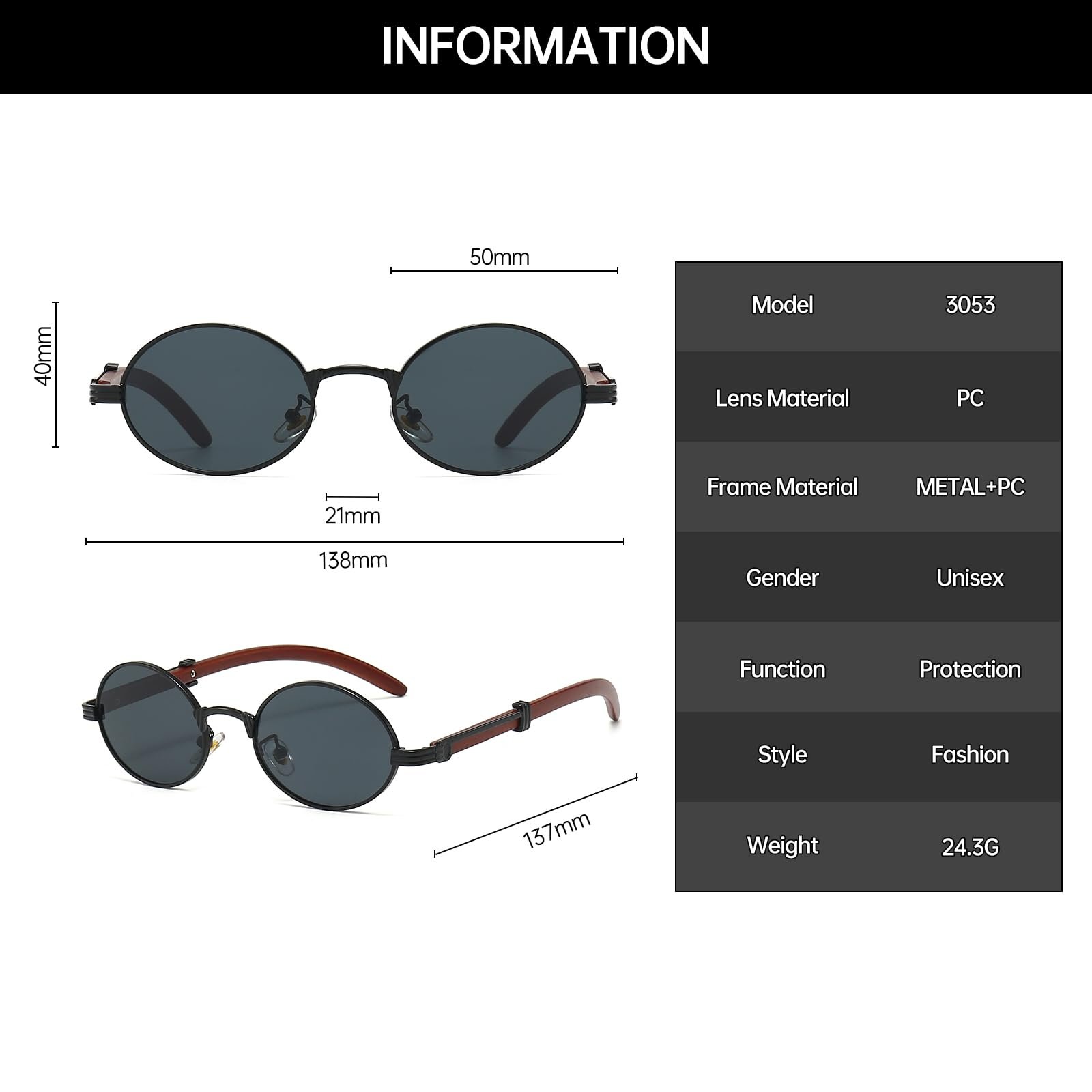 Сонцезахисні окуляри Дерев'яні YAMEIZE Круглі Овальні Ретро, фото №4