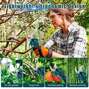 Акумуляторні електричні садові ножиці 45 мм діаметр різу, 21 V synthetic.ua - Фото 1