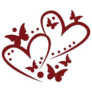 Наклейка на стіну GRAZDesign Heart with Butterflies 61 x 50 см Темно-червона synthetic.ua - Фото 1