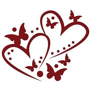 Наклейка на стіну GRAZDesign Heart with Butterflies 61 x 50 см Темно-червона synthetic.ua - Фото 1