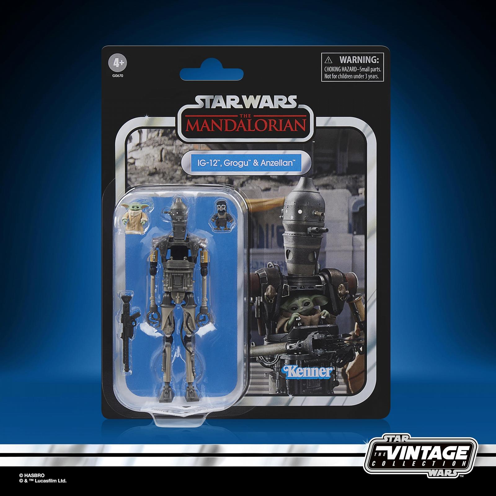 Набір фігурок Deluxe The Mandalorian (масштаб 9,5 см) Star Wars The Vintage Collection IG-12, Grogu & Anzellan, фото №2