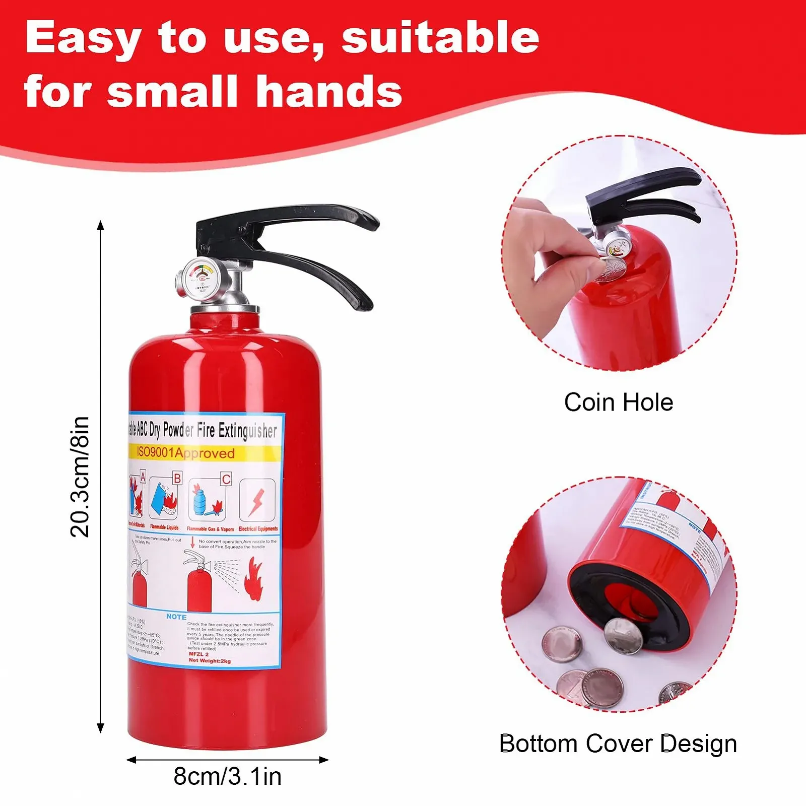 Скарбничка Fire Extinguisher Shape у формі вогнегасника металева, фото №4