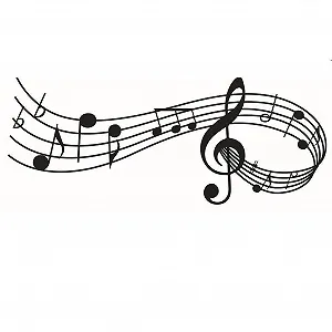 Наклейка на стіну Z6B7 Music Notes Melody 24 x 58 см - Фото 1