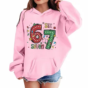 Свитшот 67 Prints для девочек, мягкий зимний, худи, пуловер, детская одежда, флисовая куртка, теплый джемпер synthetic.ua - Фото 1