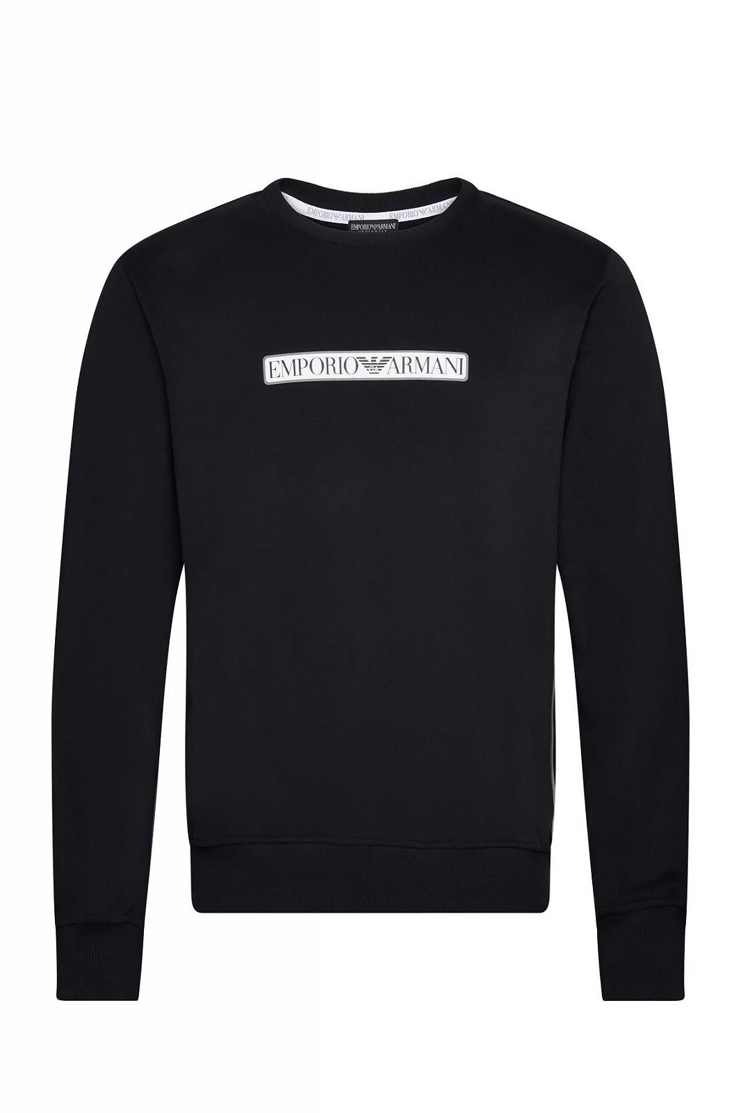 Свитшот Emporio Armani с круглым вырезом, махровая ткань, фото №2
