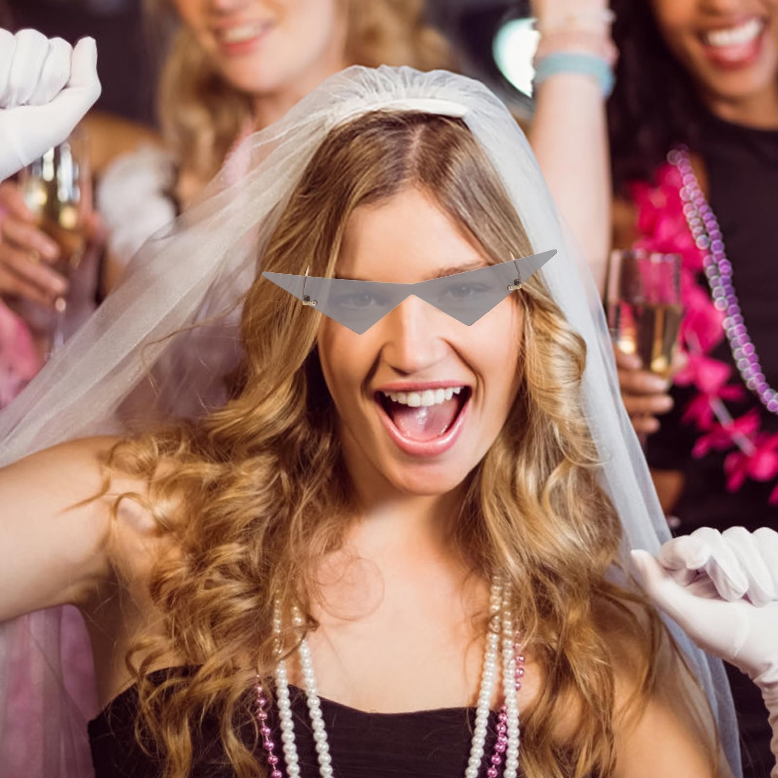 Сонцезахисні окуляри VALICLUD Трикутні Без оправи Мереживні Сірі, фото №6