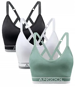 Купить Спортивный бюстгальтер ANGOOL с регулируемыми бретелями бесшовный с уплотненной чашкой для бега, йоги и фитнеса - Фото 1 Спортивный бюстгальтер ANGOOL с регулируемыми бретелями бесшовный с уплотненной чашкой для бега, йоги и фитнеса - Фото 1