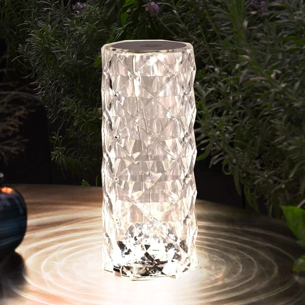 Настольная лампа GLOBO LIGHTING LED Dimmable Crystals USB 21 см Silver-Clear, фото №8