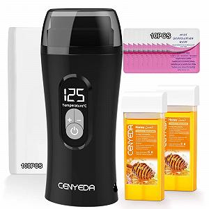 Набор для депиляции CENYEDA Digital Roll On Wax Kit цифровой воскоплав с 2 медовыми картриджами, 10 маслами и 100 полосками - Фото 1