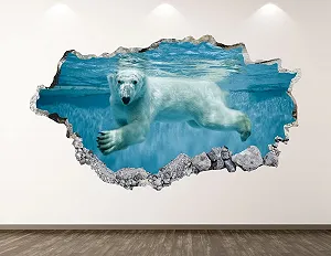 Наклейка на стіну Polar Bear Art Deco 3D Smash Bl277 80 x 120 см - Фото 1