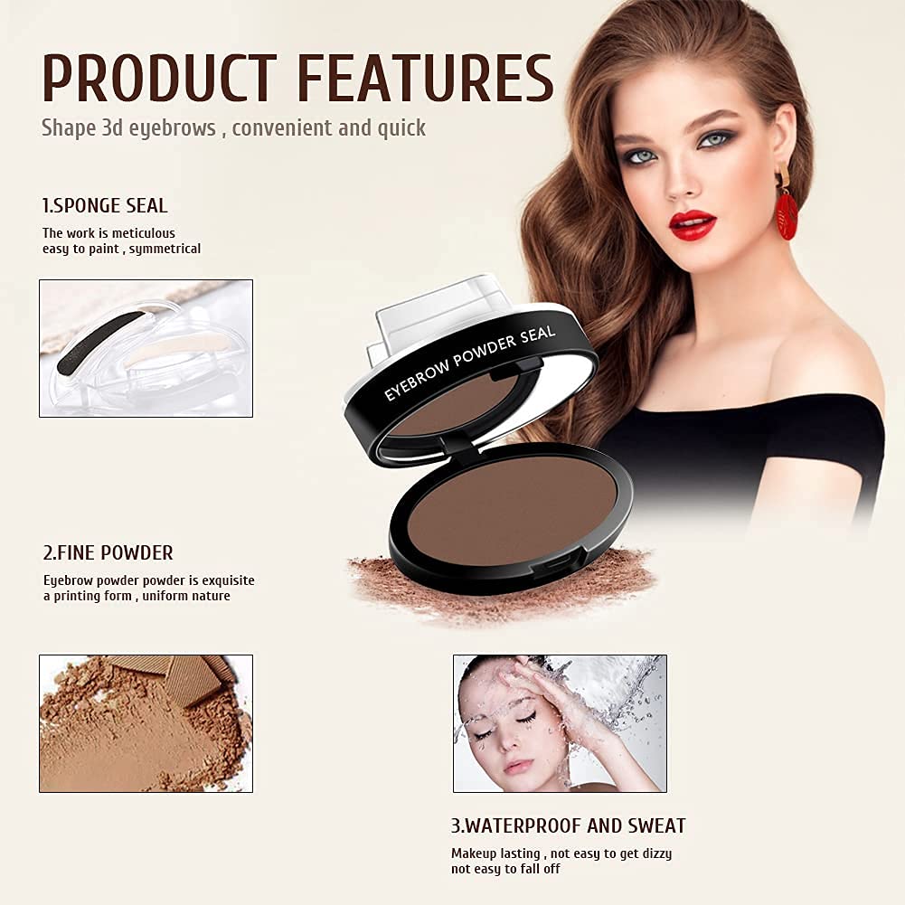 Штамп для брів Набір для брів Штамп Пудра Водостійкий Трафарет Тип B Сірий, фото №4